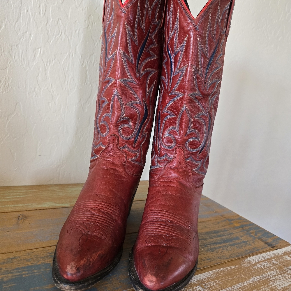 DAN POST Red Western Cowgirl Boots - Picture 3 of 16